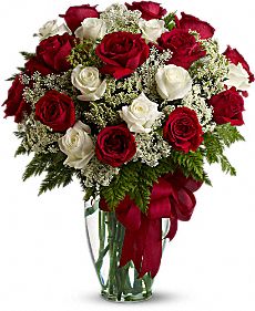 White and Red Lace Roses